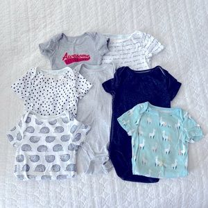 Set of Baby Boy Onesies (7 total) • 12 months